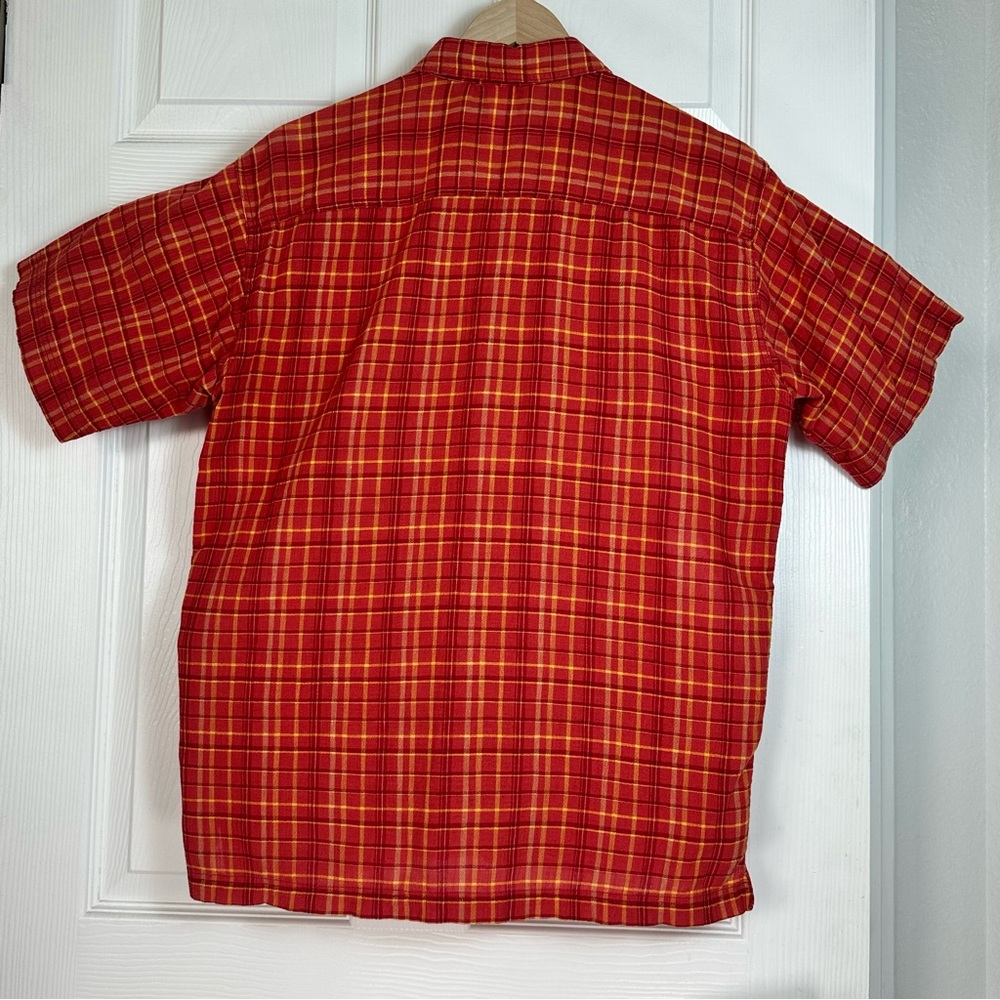 Patagonia Men’s Medium Red Yellow Plaid Organic Cotton Short Sleeve Shirt - Picture 4 of 6